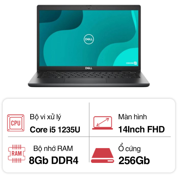 Laptop Dell Latitude 3430 L3430I58G256SSD (i5 1235U/ 8GB/ 256GB SSD/14 inch/NoOS/ Black/1Y)